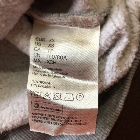 Grey hoody with black arm stripe - Picture 7 of 8